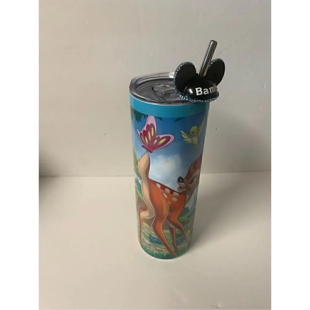 Handmade Deer/woodland animals 20 oz Tumbler with straw topper